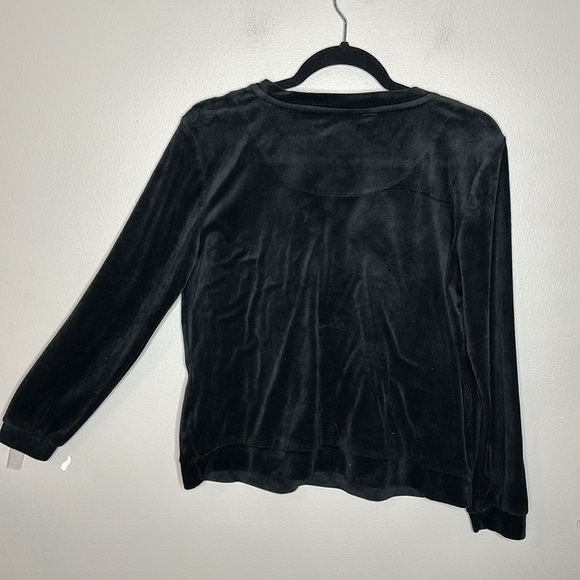 T11 Juicy couture black velvet sleep top long sleeve black size medium - Picture 6 of 10